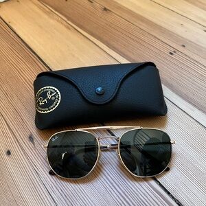 Ray-Ban Gold and Black Sunglasses